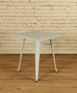 Light blue tolix table and chair set - Jollies commercial furniture