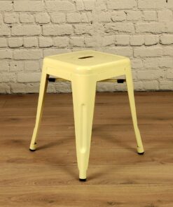 Light yellow tolix stool - Jollies furniture