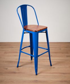 Royal blue tolix style bar stool - Jollies commercial furniture