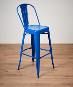 Royal blue tolix style bar stool - Jollies commercial furniture