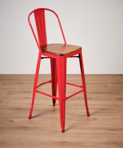 Red tolix style bar stool - Jollies commercial furniture