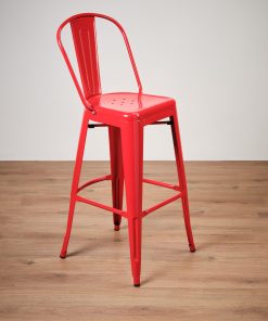 Red tolix style bar stool - Jollies commercial furniture