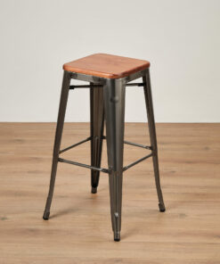 Gunmetal grey tolix style bar stool - Jollies commercial furniture