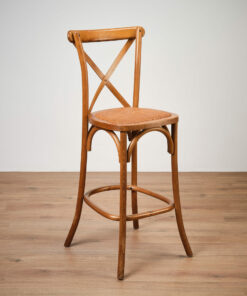 Warm oak crossback bar stool - Jollies commercial furniture