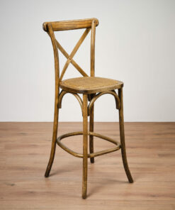 Antique black elm crossback bar stool - Jollies commercial furniture