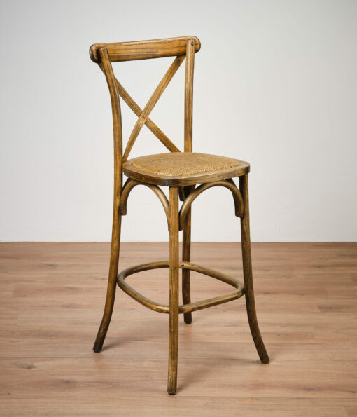 Antique black elm crossback bar stool - Jollies commercial furniture