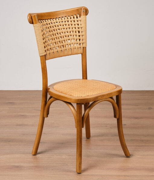 Warm elm rope back chair - Jollies commercial furniture